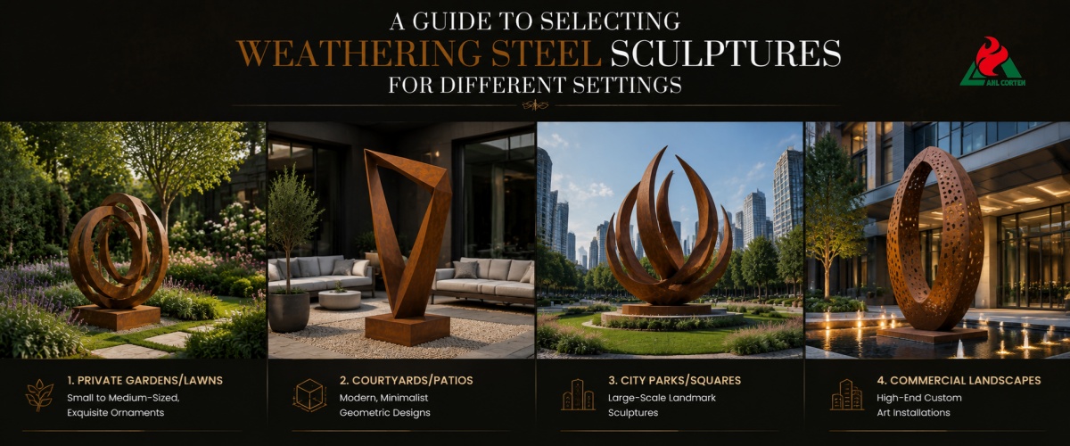 A Guide to Selecting Weathering Steel Sculptures for Different Settings
